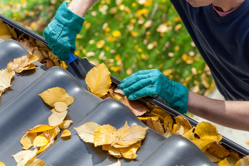 cleaning gutters